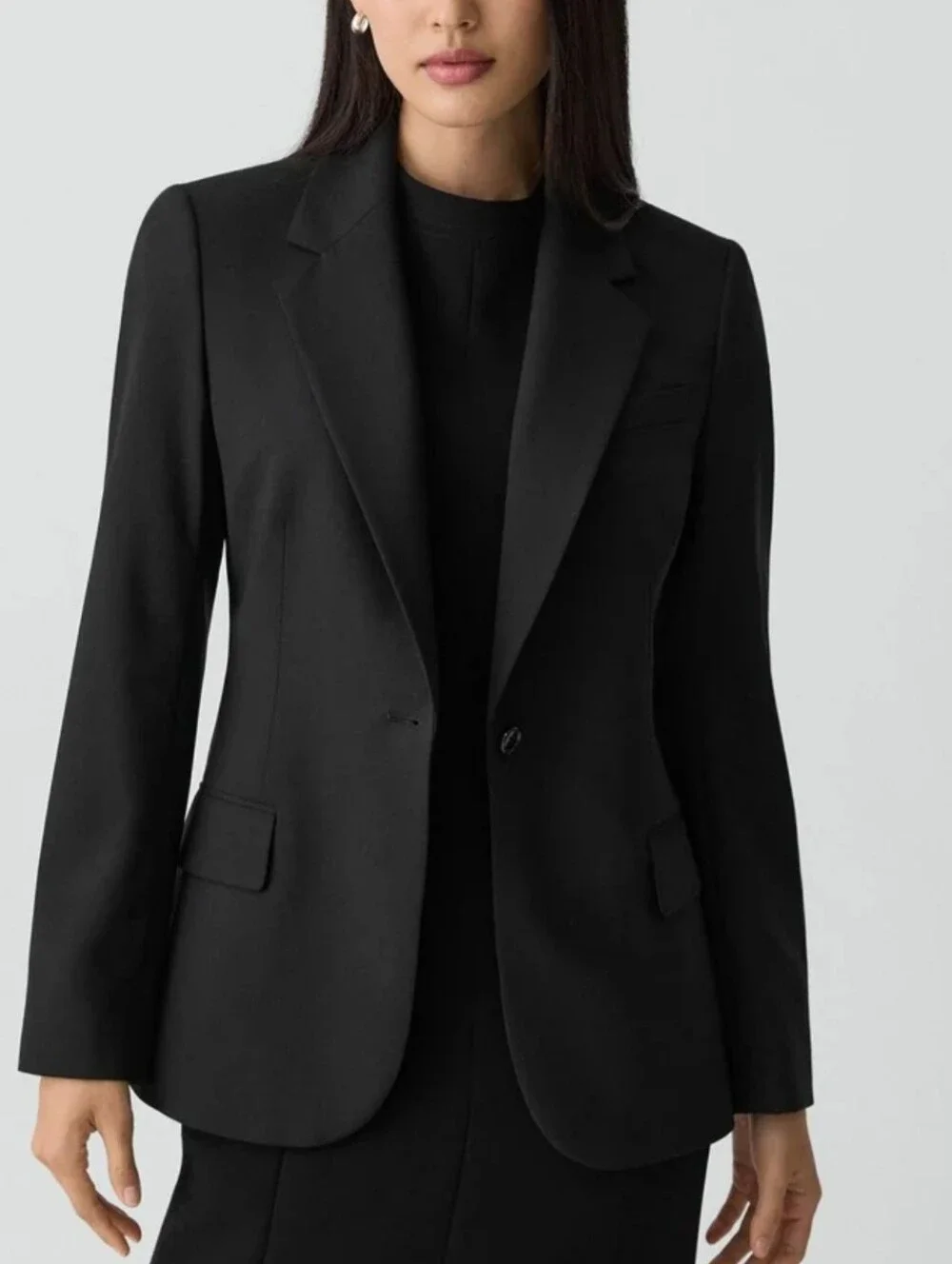 Theory Women's Black Single-Button Tailored Blazer